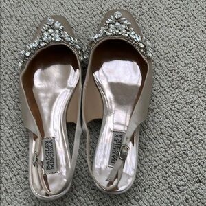Badgley Mischka Women's Cream Embellished Flats